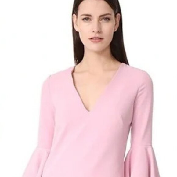 Milly Pink Petal Bell Sleeve Italian Cady Nicole Dress. SZ 2 - Picture 6 of 6